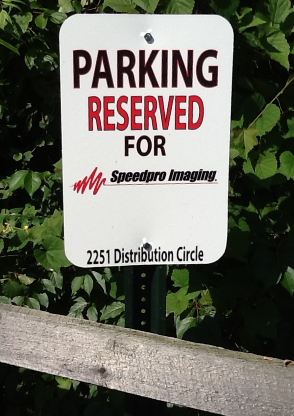 Resreved parking printed outdoor sign