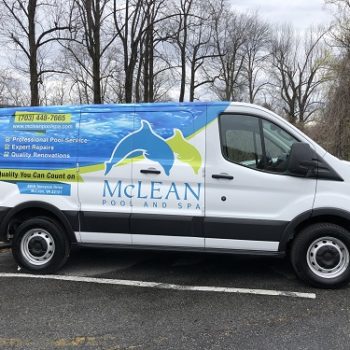 McLean pool and spa printed van 