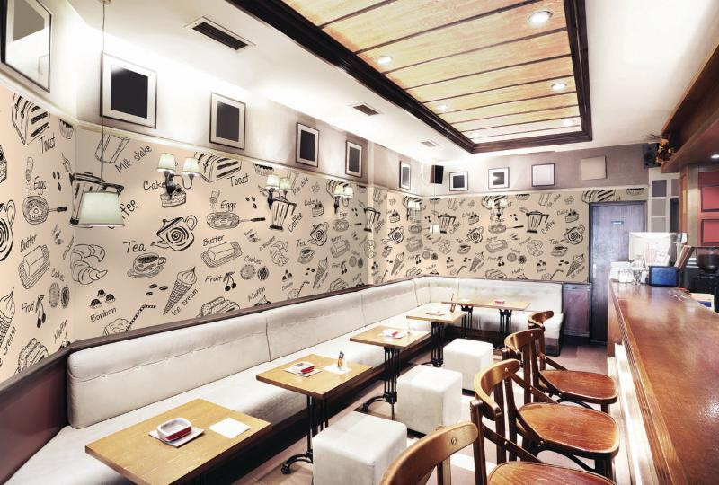 Restaurant food grpahic wall printing
