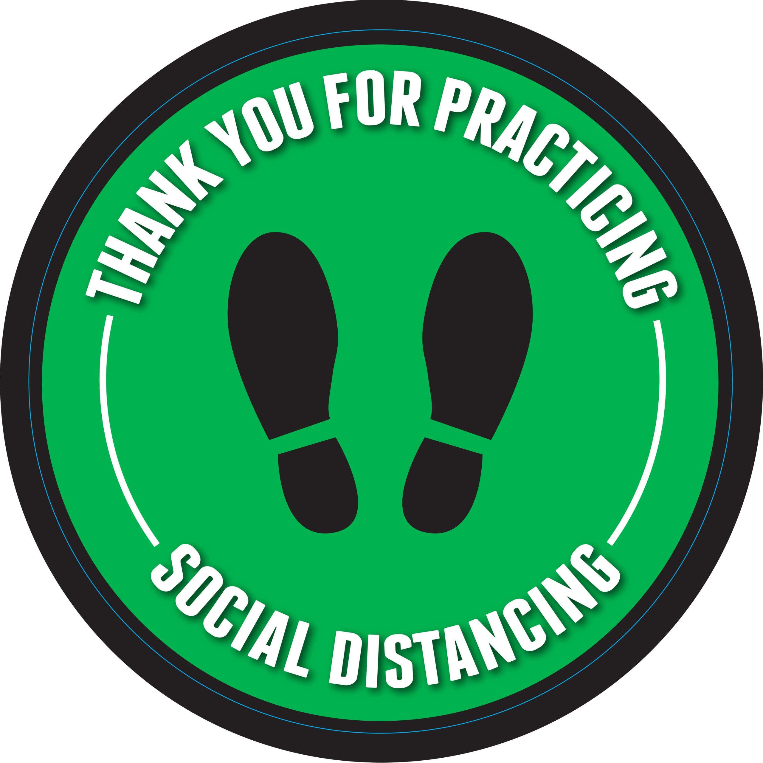Social Distancing Floor 24" Diameter - GREEN - 2 pack