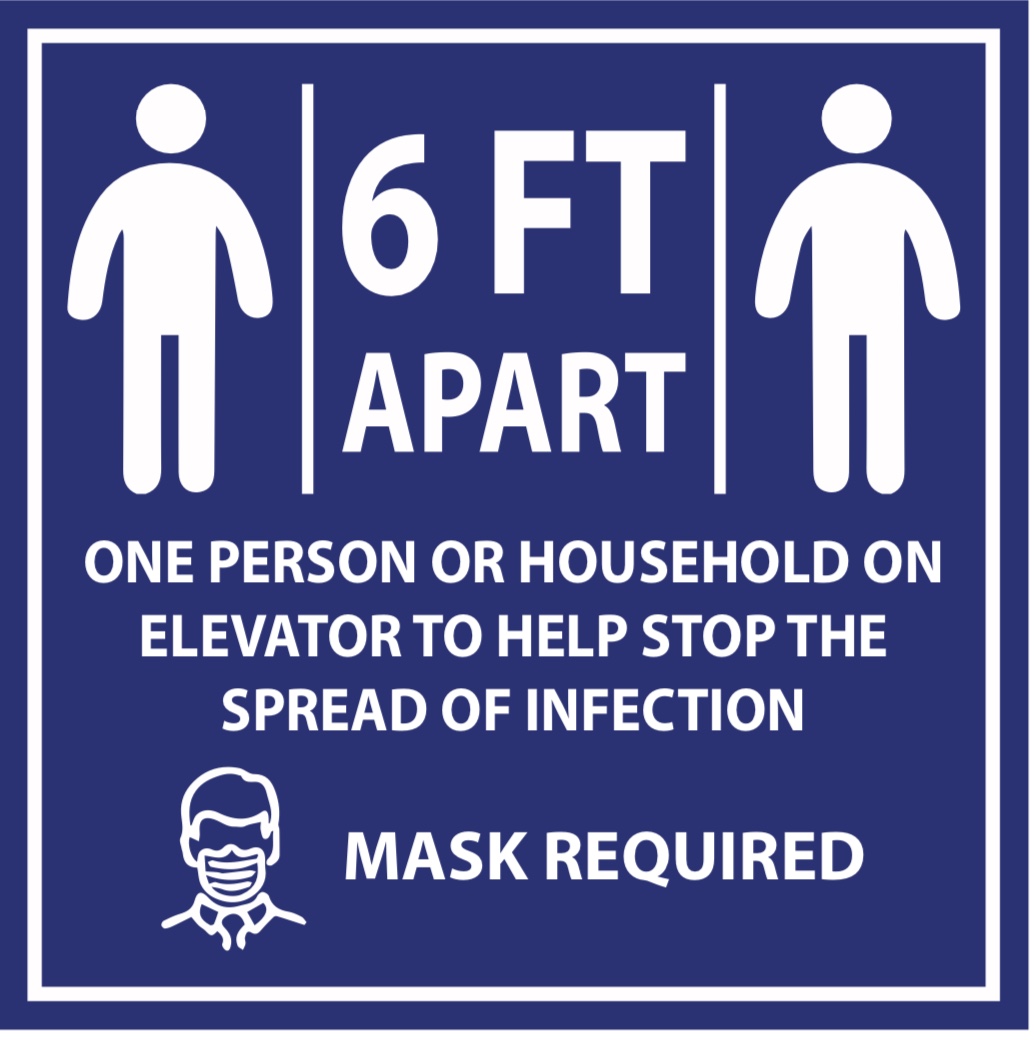12"x12" Elevator Decal - 4 Pack