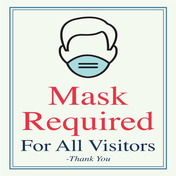 Mask Required Face Mask 6" x 8" Decal - 4 pack