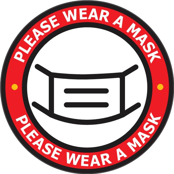 Please Wear A Mask 10" Diameter Decal - 4 pack