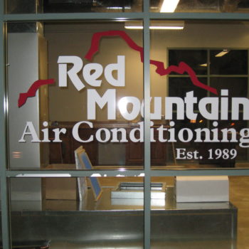 Red Mountain Air Conditioning Window Decals