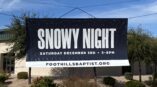 Snowy Night Outdoor Banner