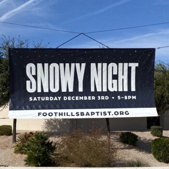 Snowy Night Outdoor Banner