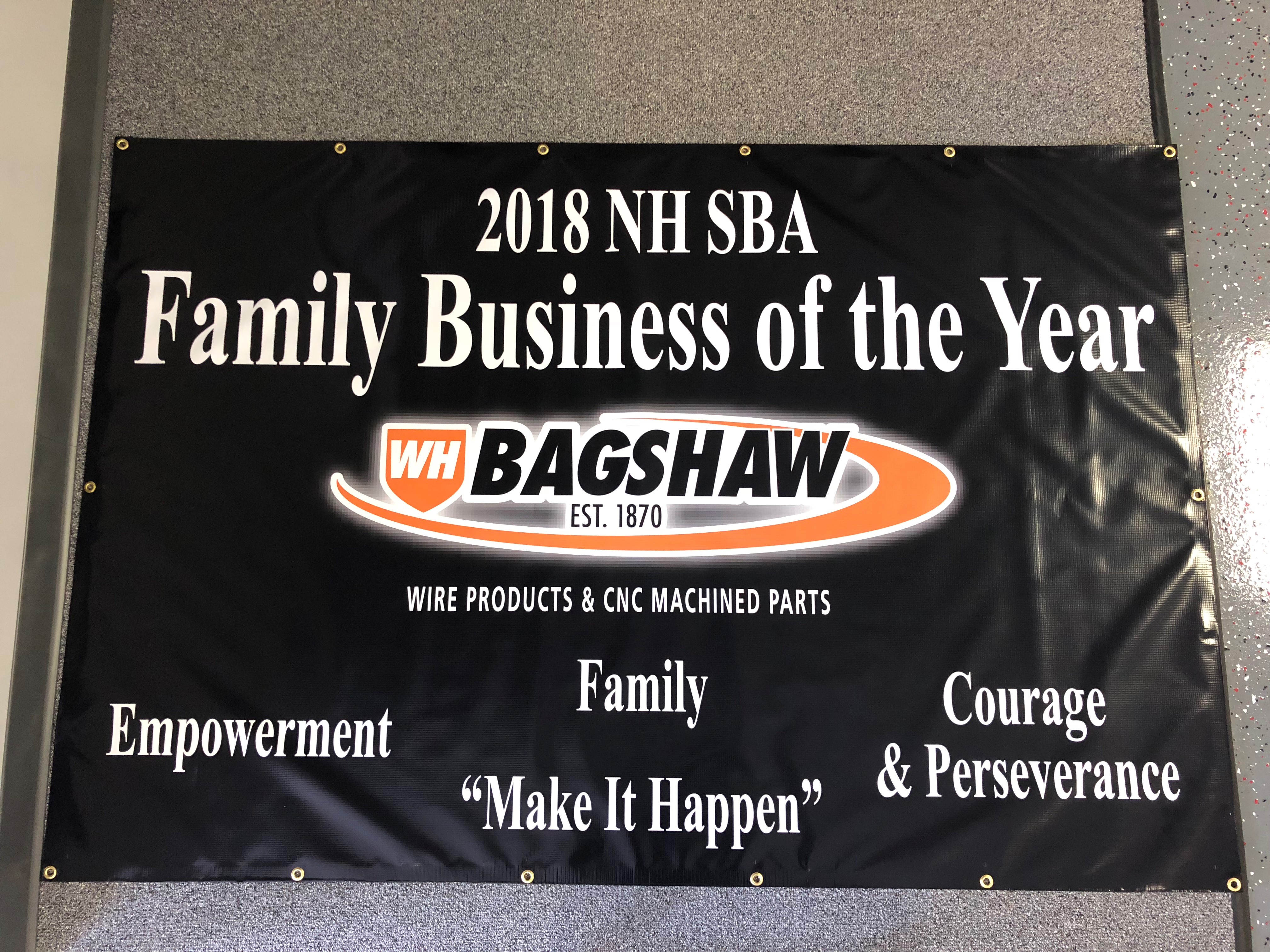 WH Bagshaw Family Business of the Year Banner