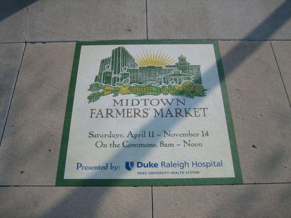 Sidewalk graphic for Midtown Farmers Market. 