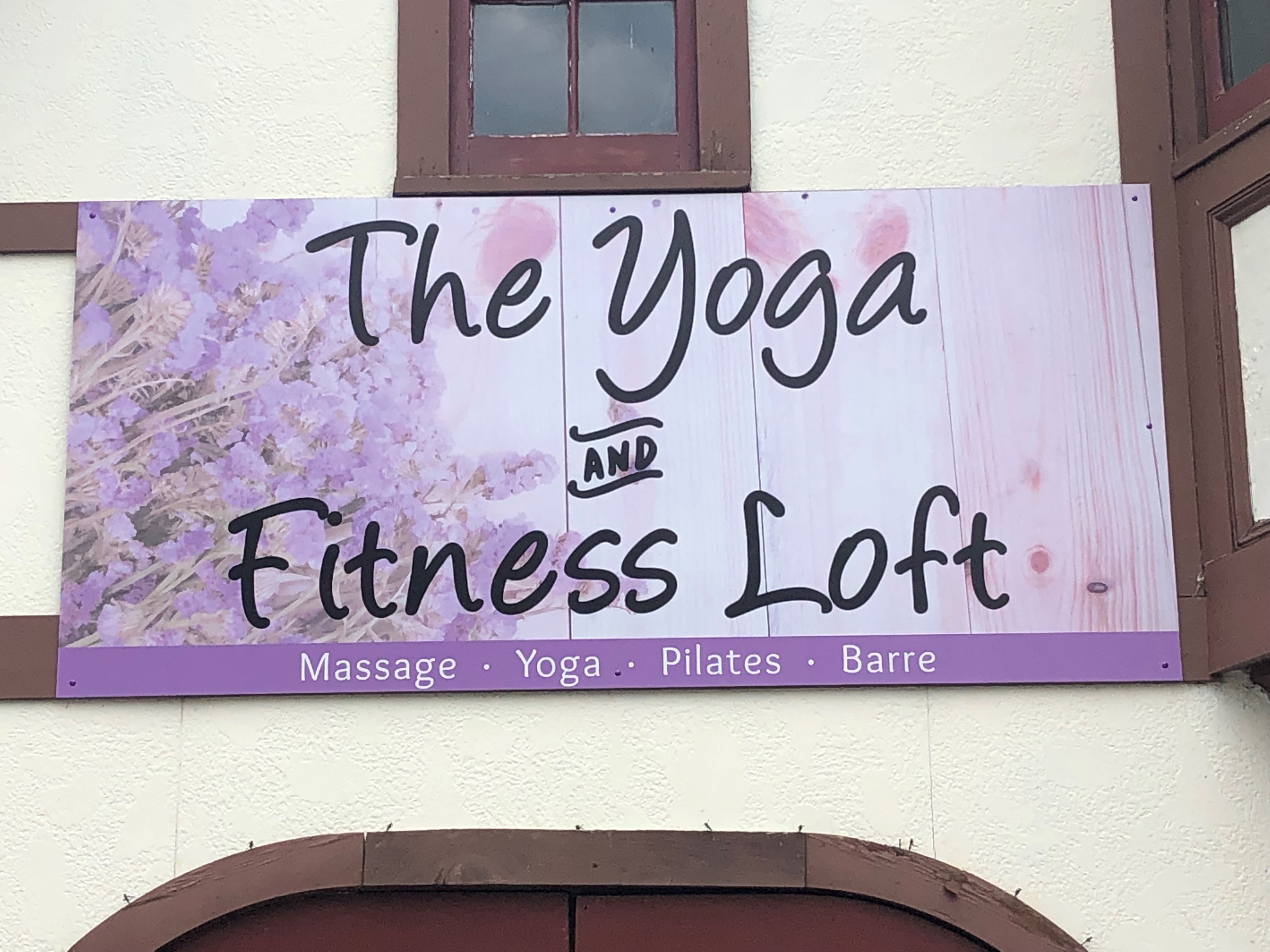 The Yoga and Fitness Loft outdoor shop sign