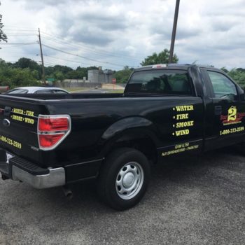 restoration business black truck graphics 