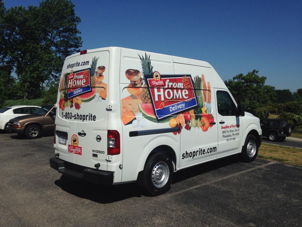 ShopRite home delivery van with colorful bright groceries 
