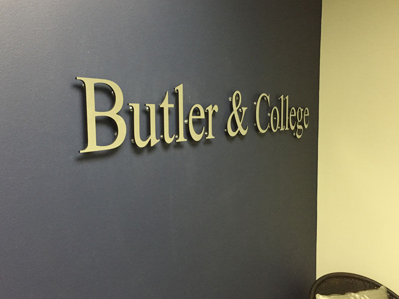 Butler & College metal wall letters