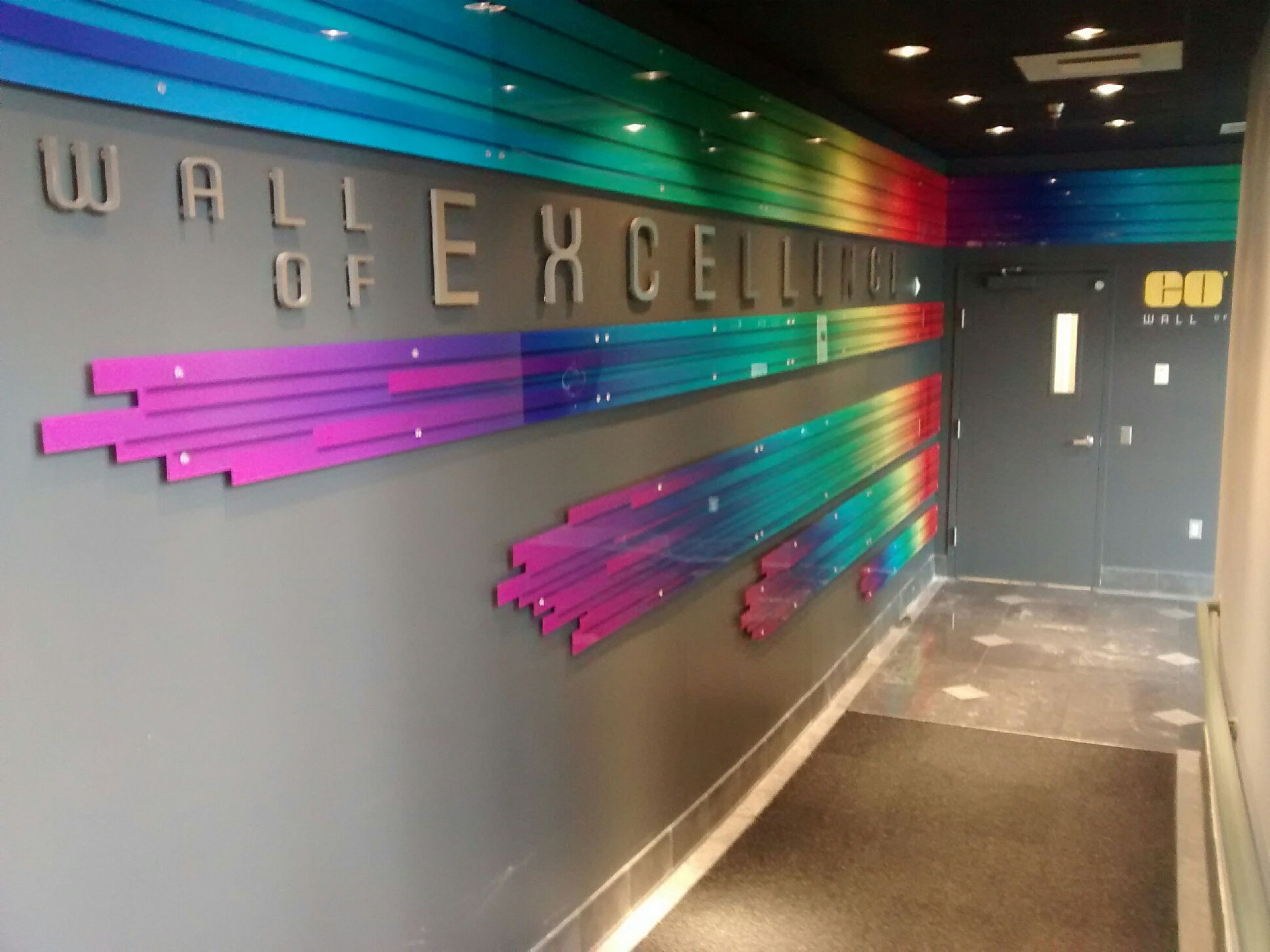 colorful rainbow wall of excellence 