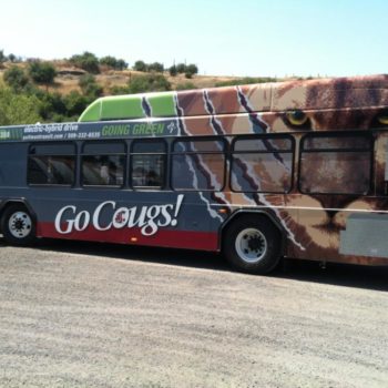 bus wrap for a sports team