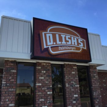 D. Lish's Hamburgers outdoor store sign