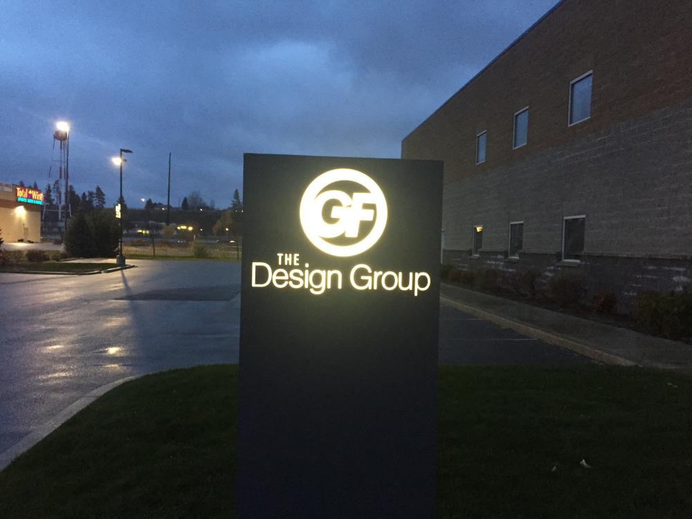 outdoor sign for the Design Group
