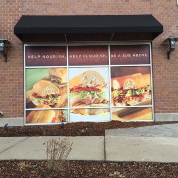 window graphics for a sandwich store