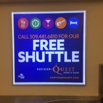Northern Quest shuttle sign