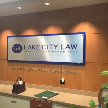 Lake City Law indoor sign