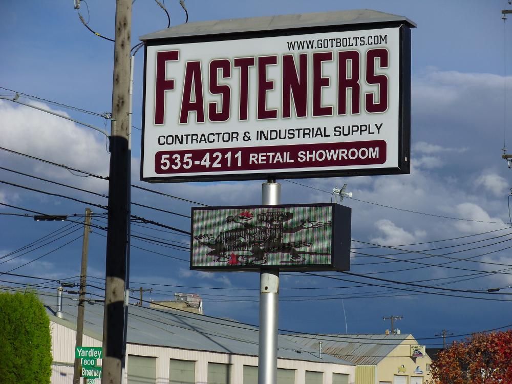 outdoor sign for Fasteners