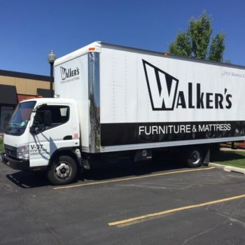 Walker's furniture & mattress window fleet wrap