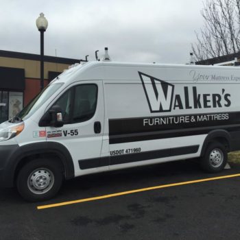 Walker's furniture & mattress window vehicle wrap