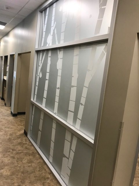 Bamboo frosted windows