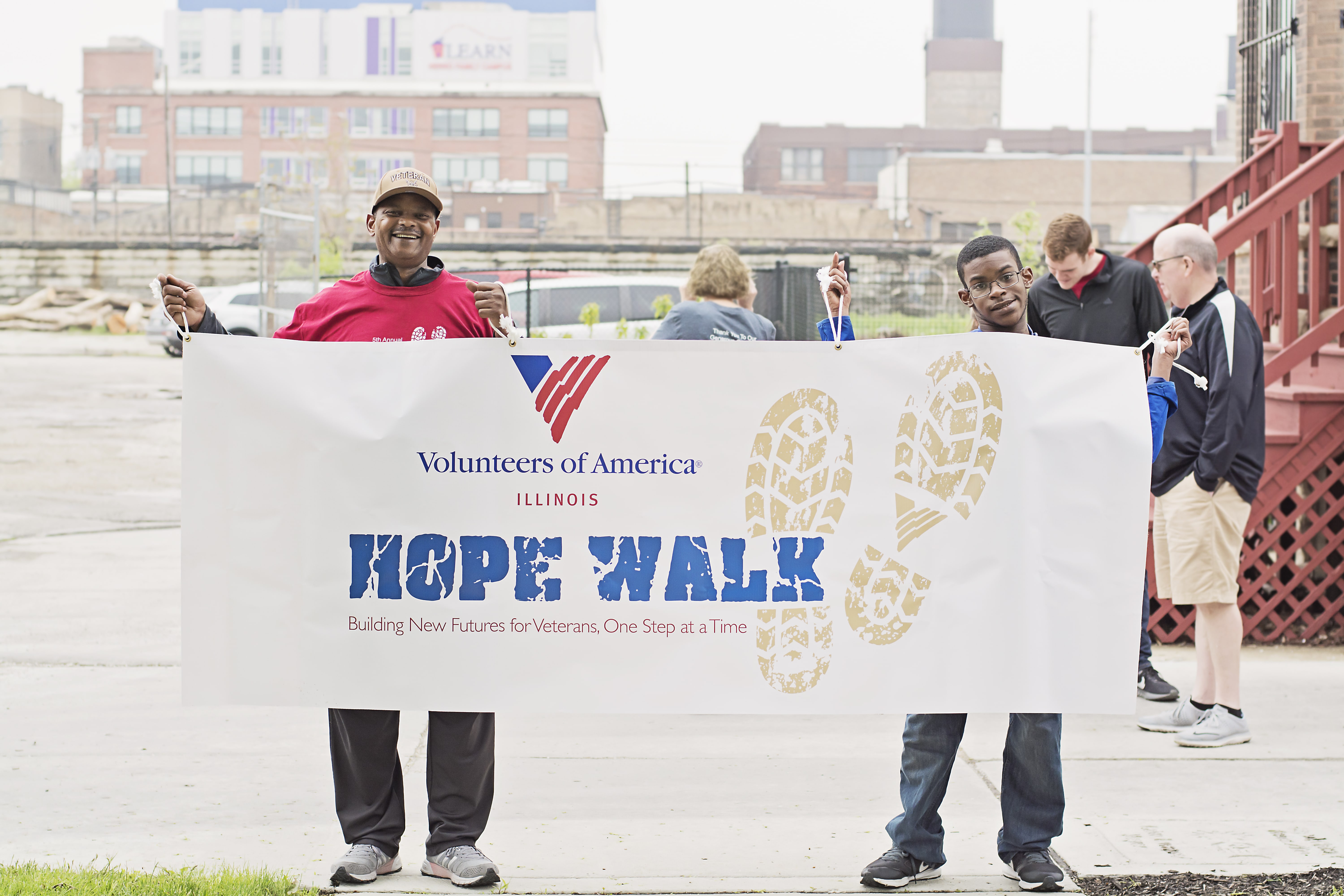 Banner for volunteers of America Hope Walk
