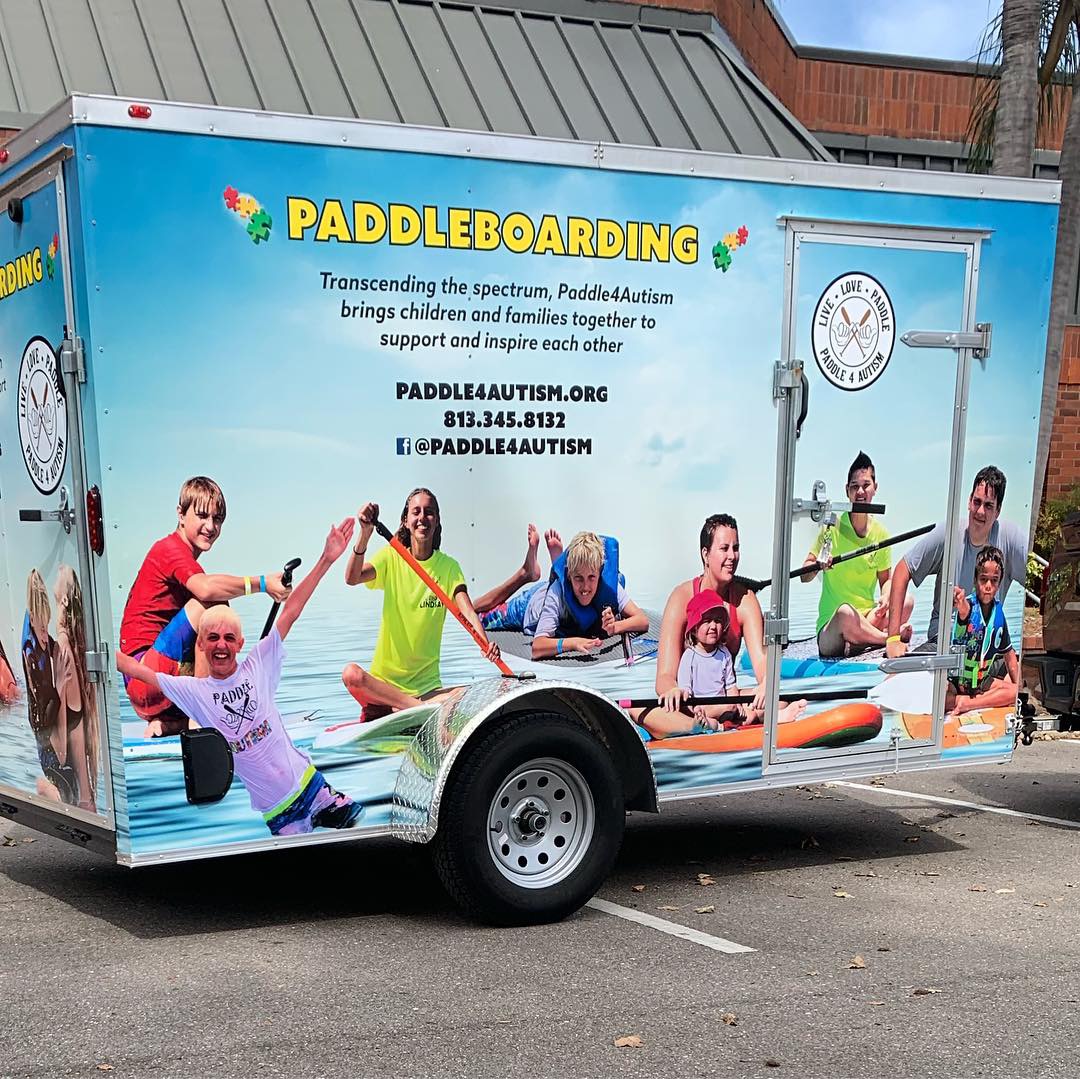 trailer wrap advertising paddleboarding