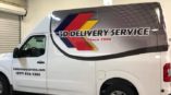 vehicle wrap for a delivery service truck