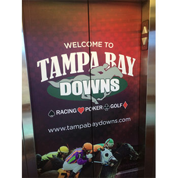 Tampa Bay Downs elevator wrap
