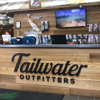 Tailwater Outfitters indoor graphics