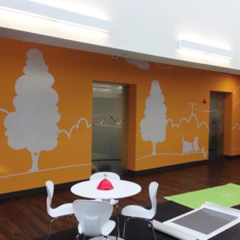 Dog and trees wall mural