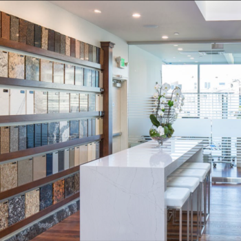 show room of stone blocks 