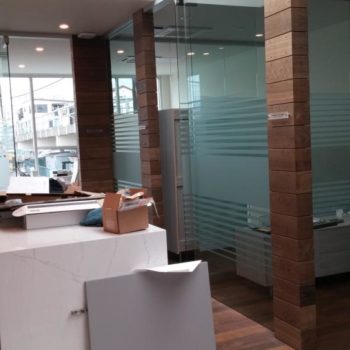 Striped privacy glass