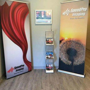 two standing banners by speedpro imaging