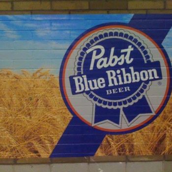 Pabst Blue Ribbon Beer wall murall