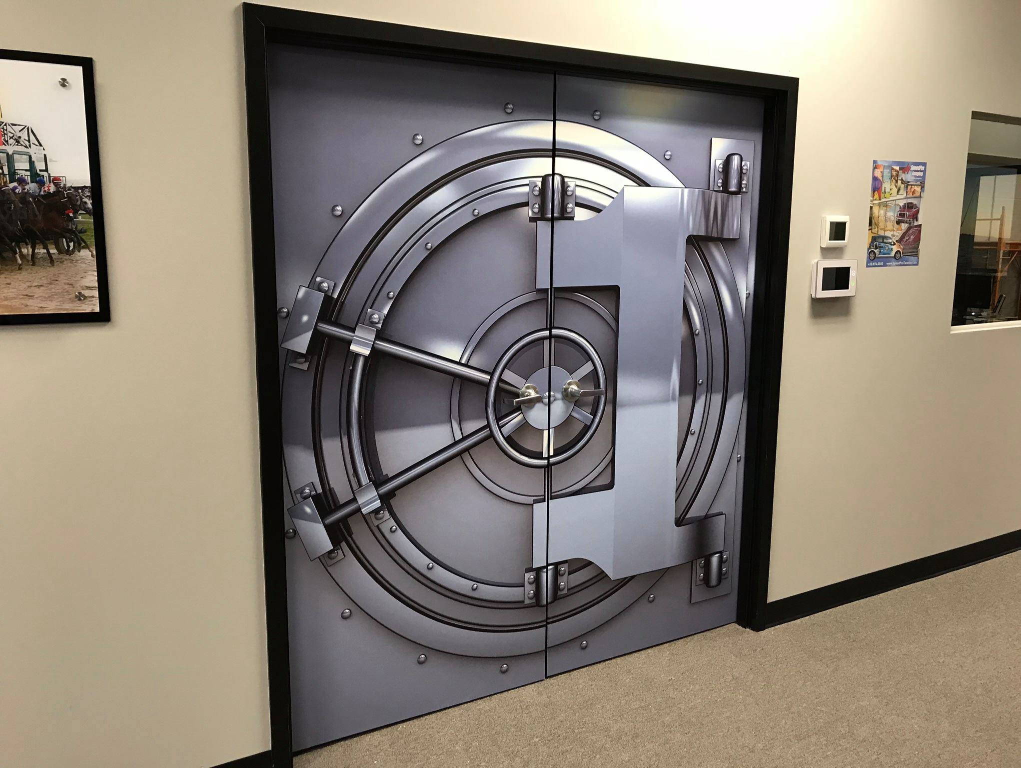 Wall safe door wrap
