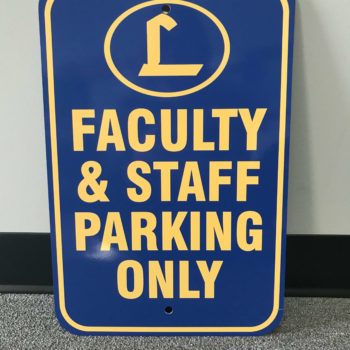 Signs for faculty & staff parking created by SpeedPro Towson 