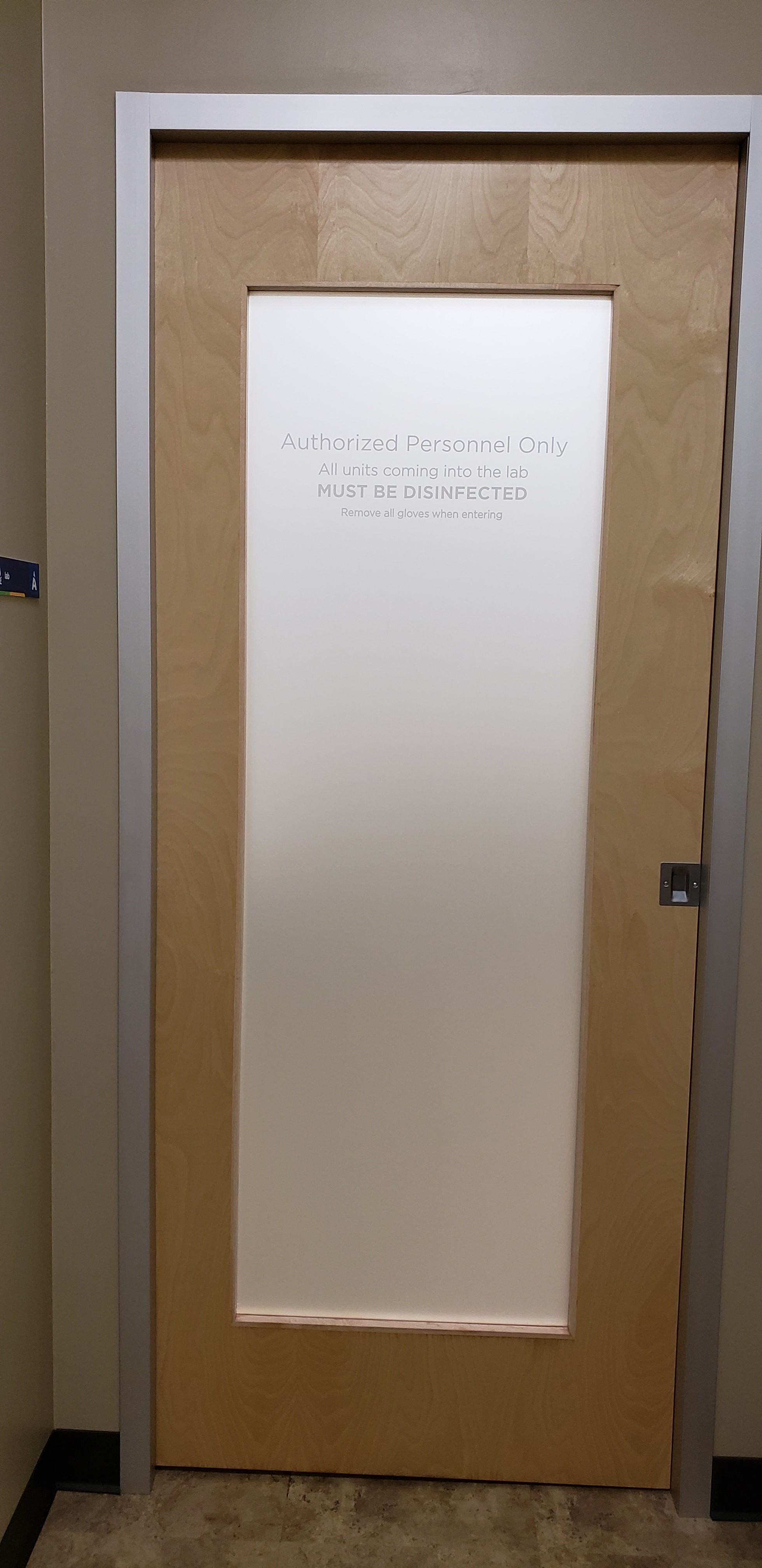 Authorized Personnel frosted glass
