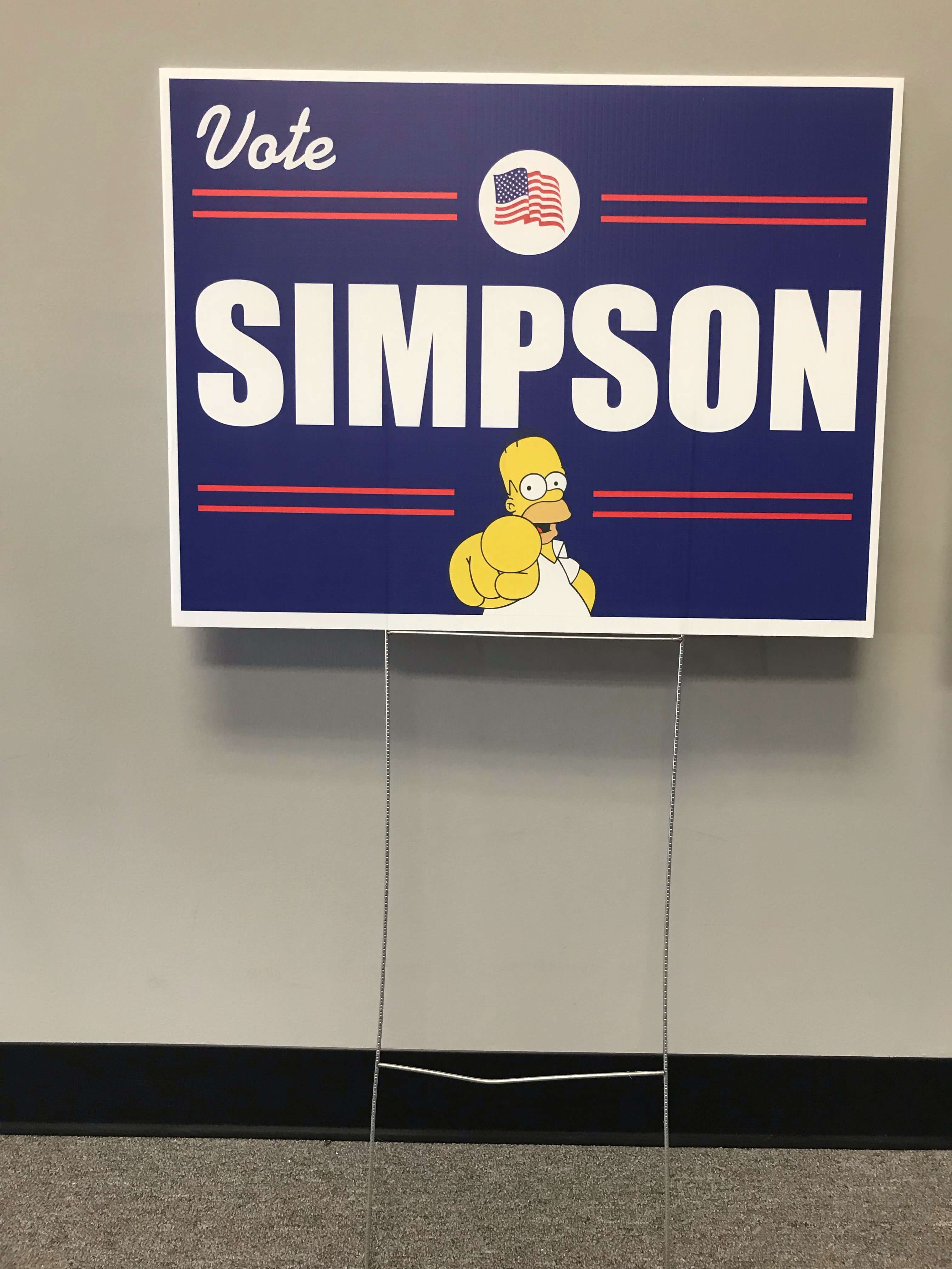 Vote Simpson yard sign