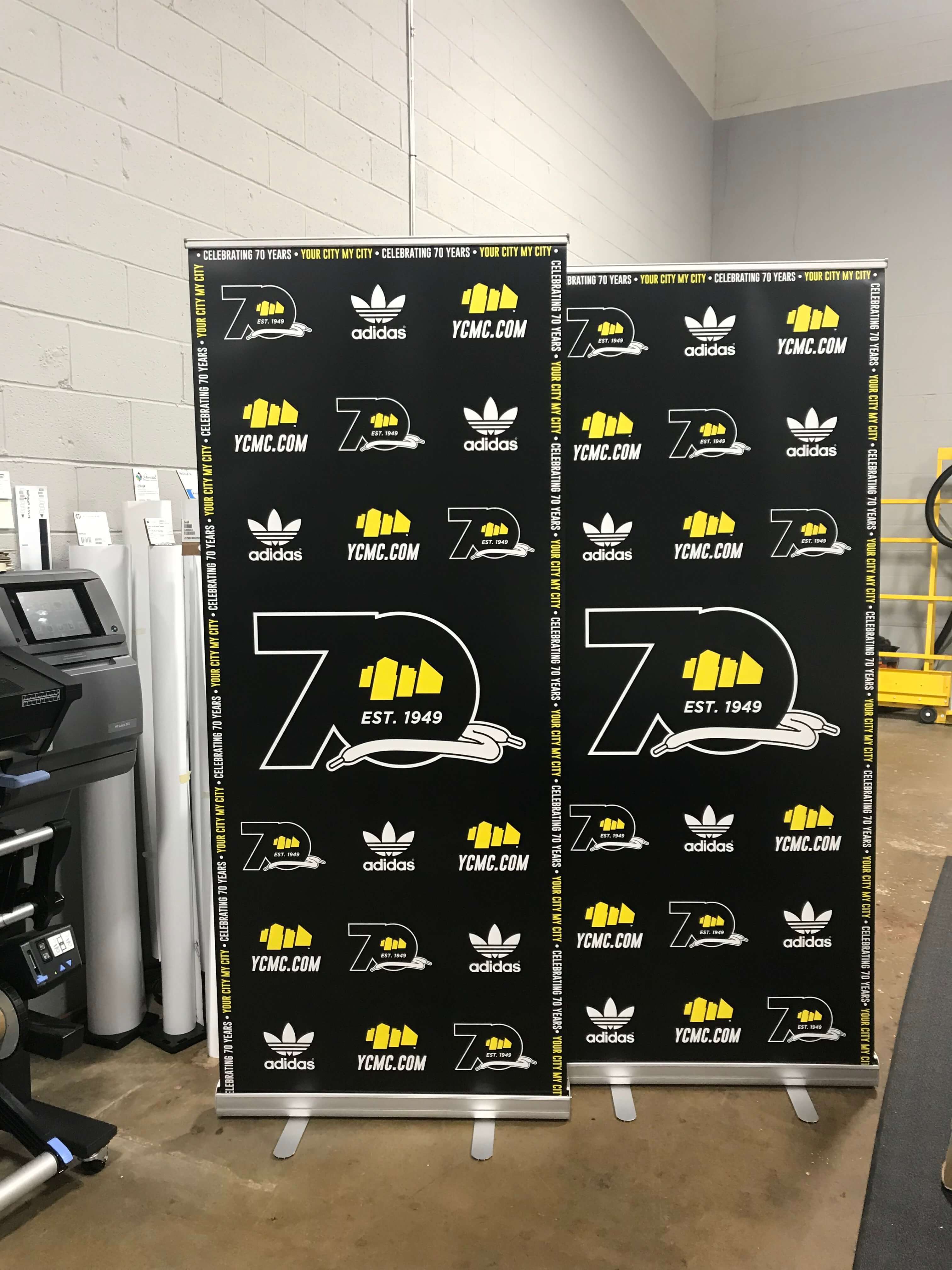 YCMC & Adidas step and repeat banner