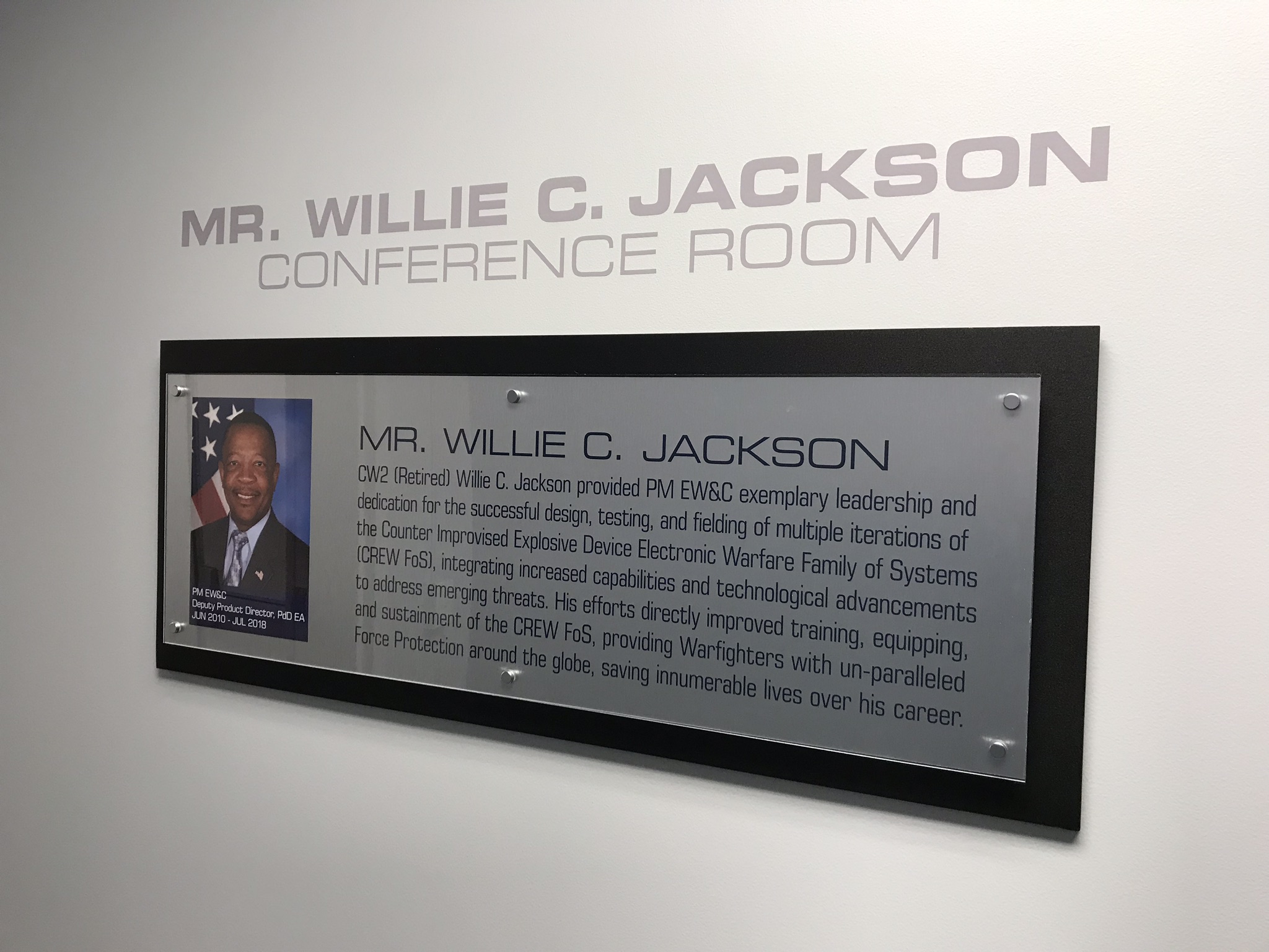 Office graphic of sign for Mr. Willie C. Jackson Conference Room 