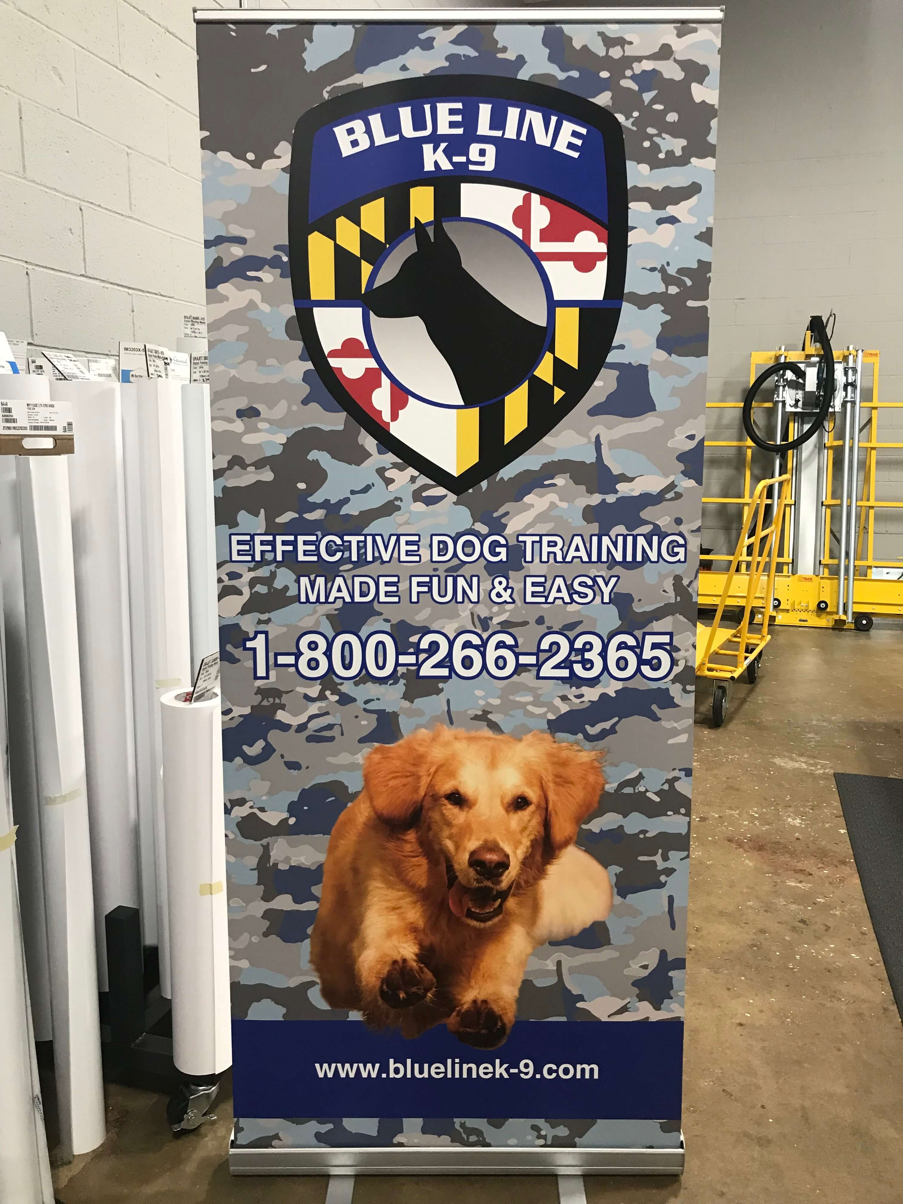 Blue Line K-9 banner stand
