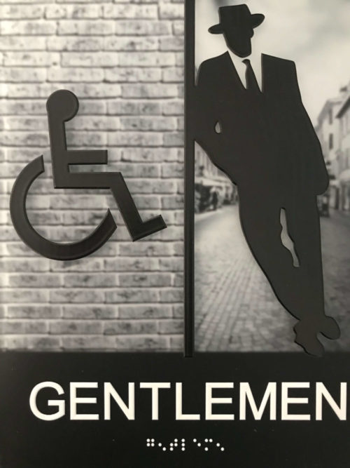 Sign for handicapped gentlemen bathroom