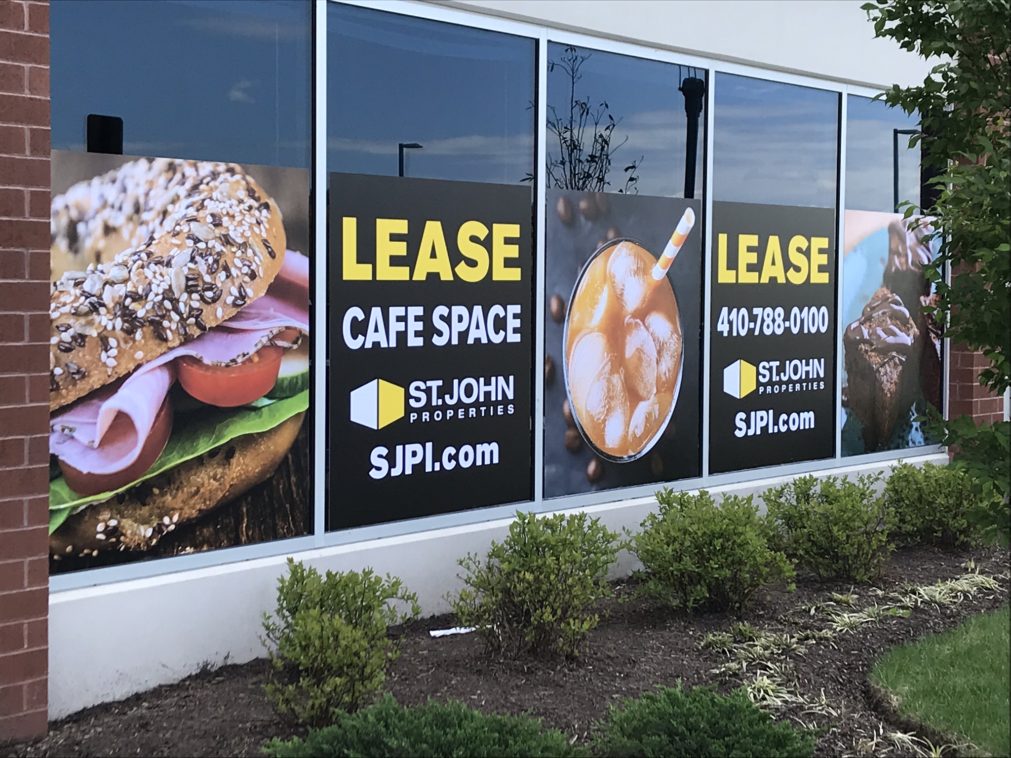 Lease Cafe Space Outside Window Advertisement
