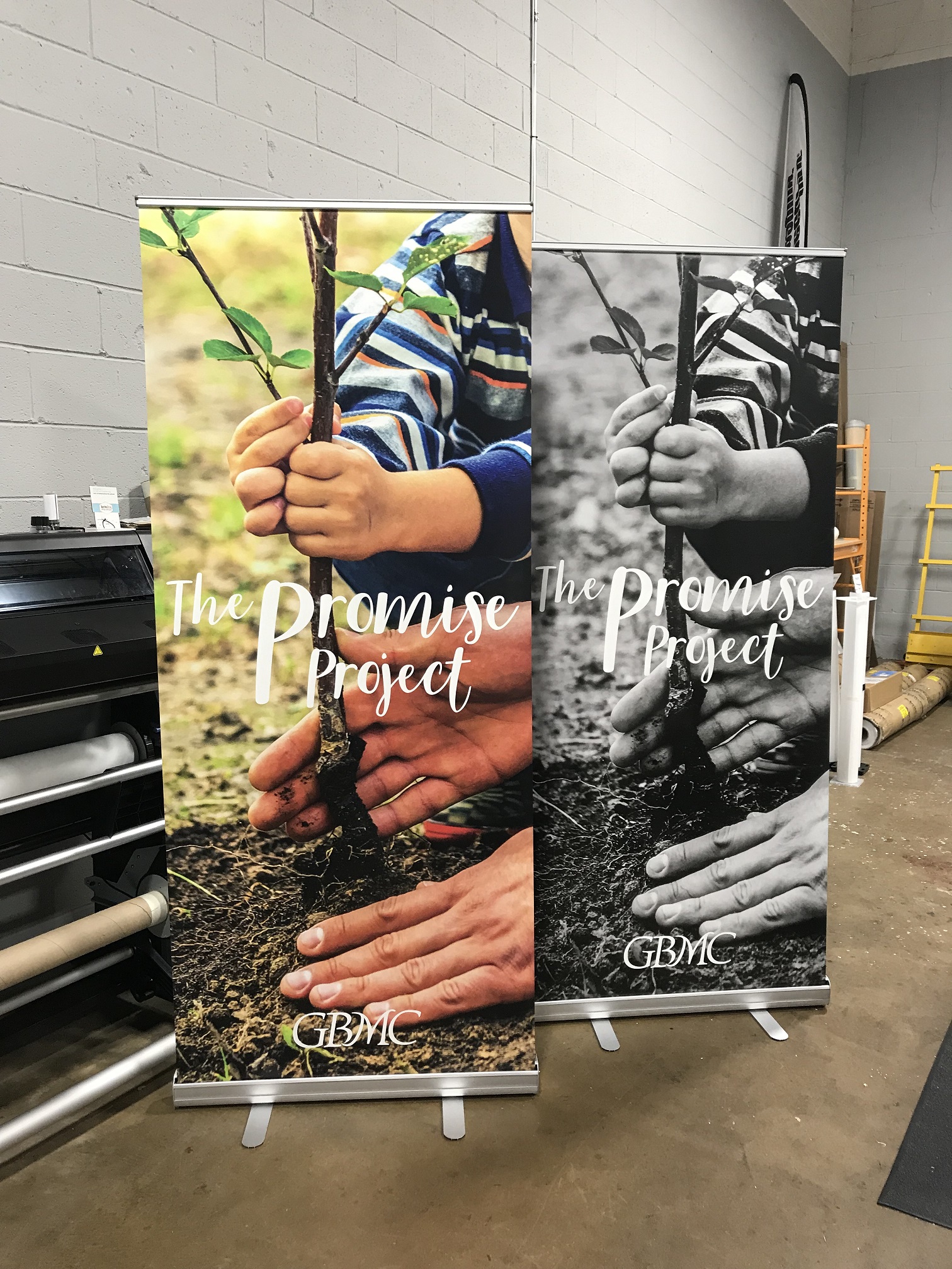 The Promise Project banner stand