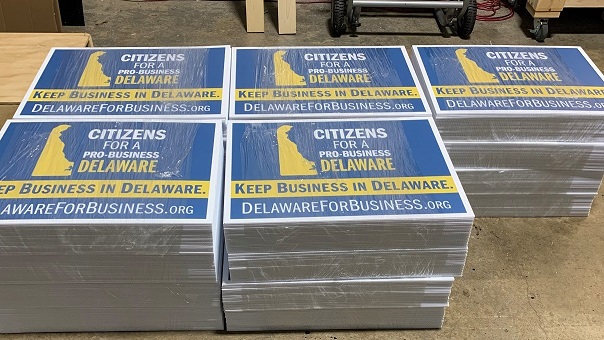 Delaware For Business yard signs