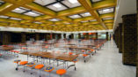 Cafeteria With 4-Way Desktop Sneeze Guards