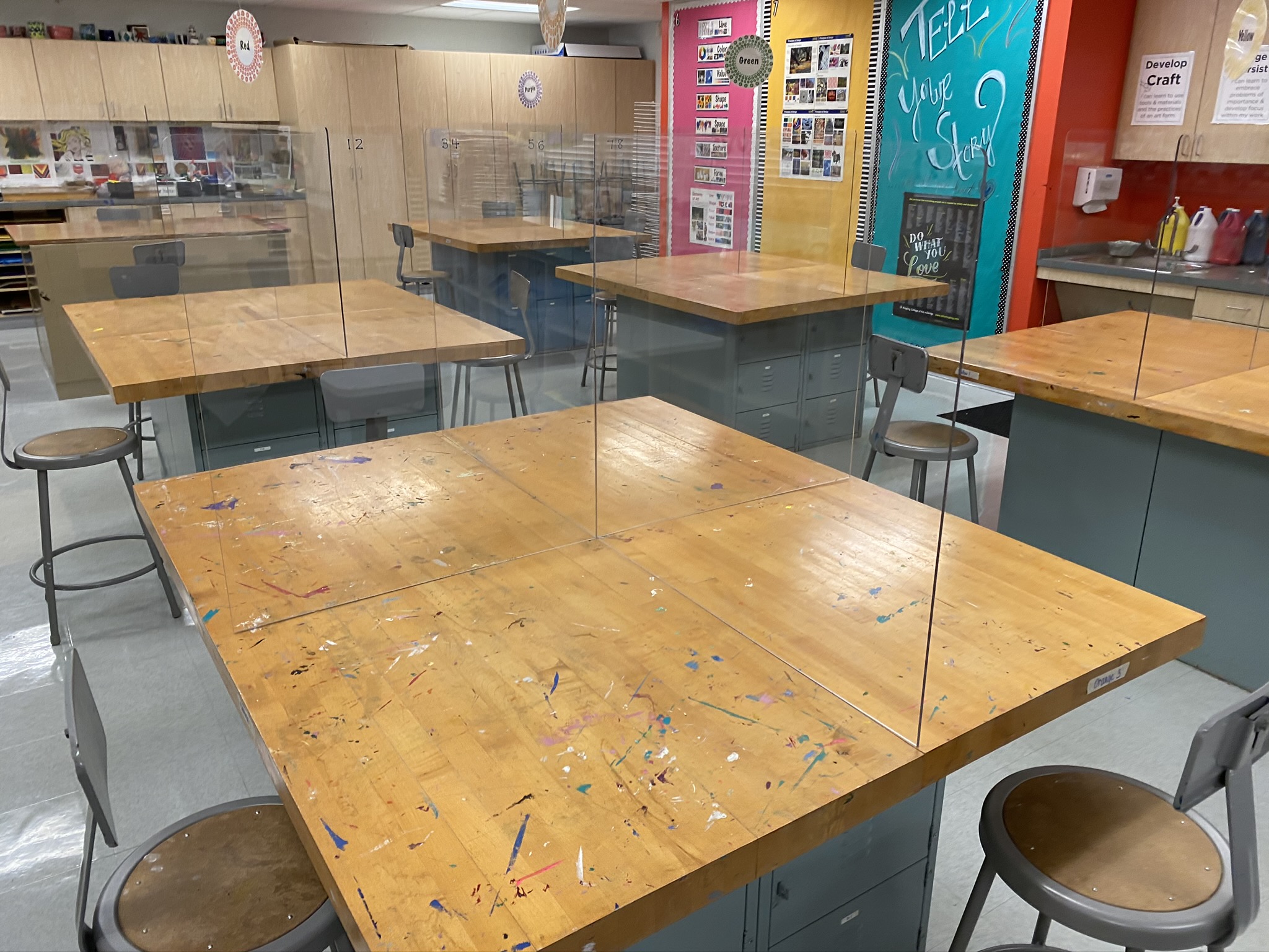 Sectioned Off Desk Area in Workshop